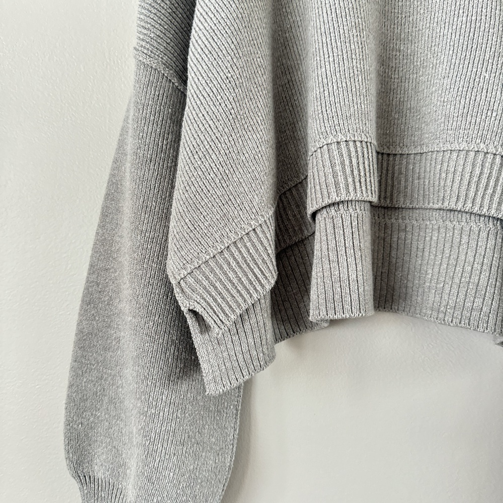 Free People Easy Street Crop Pullover Grey oversized New with tags! - Picture 9 of 16